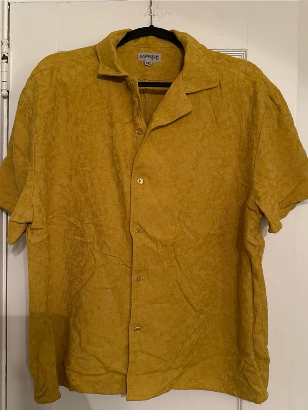 Mustard Short-Sleeve Button-Down Shirt